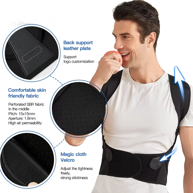 Posture Corrector Adjustable Back Belt / Slouching Relieve Pain Belt Women Men
