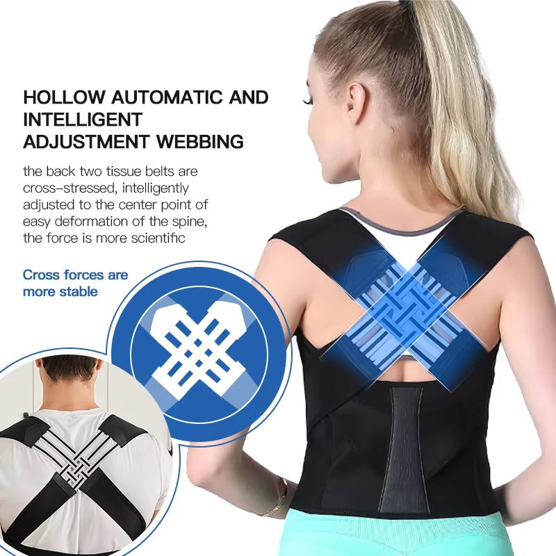 Posture Corrector Adjustable Back Belt / Slouching Relieve Pain Belt Women Men