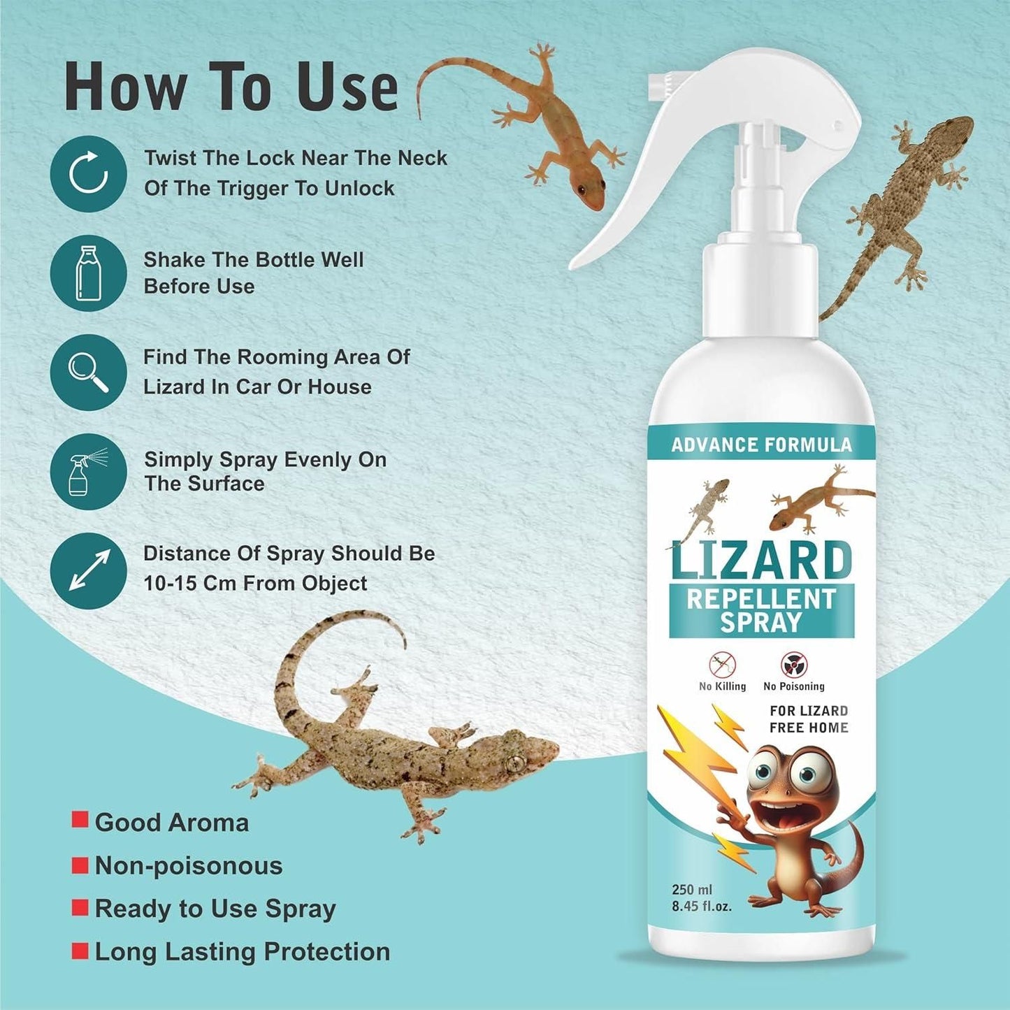 Lizard Repellent for Home Spray Pest Control 250ML (BUY 1 GET 1 FREE🔥)